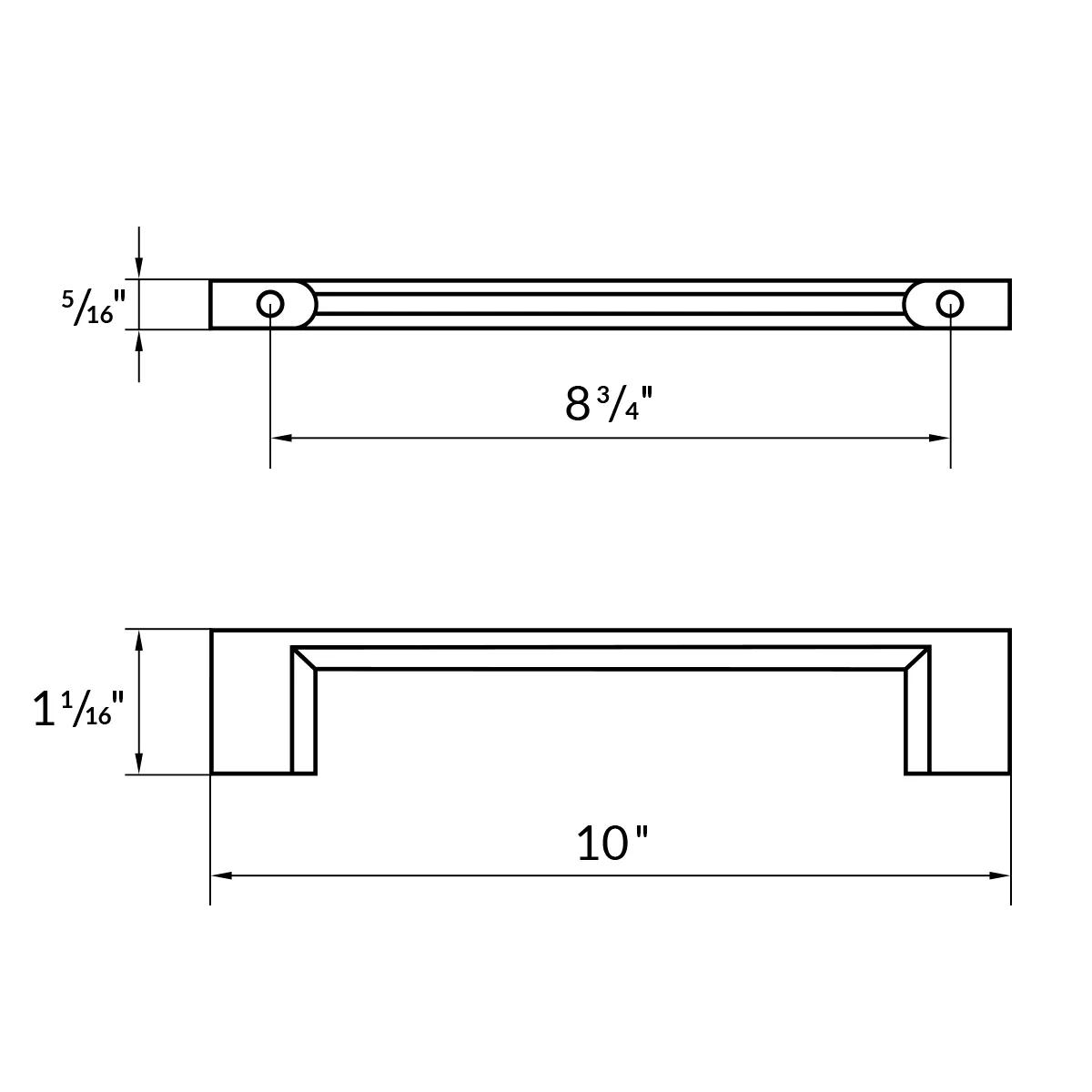 10" Matte Black Cabinet Pull H8372-224MB