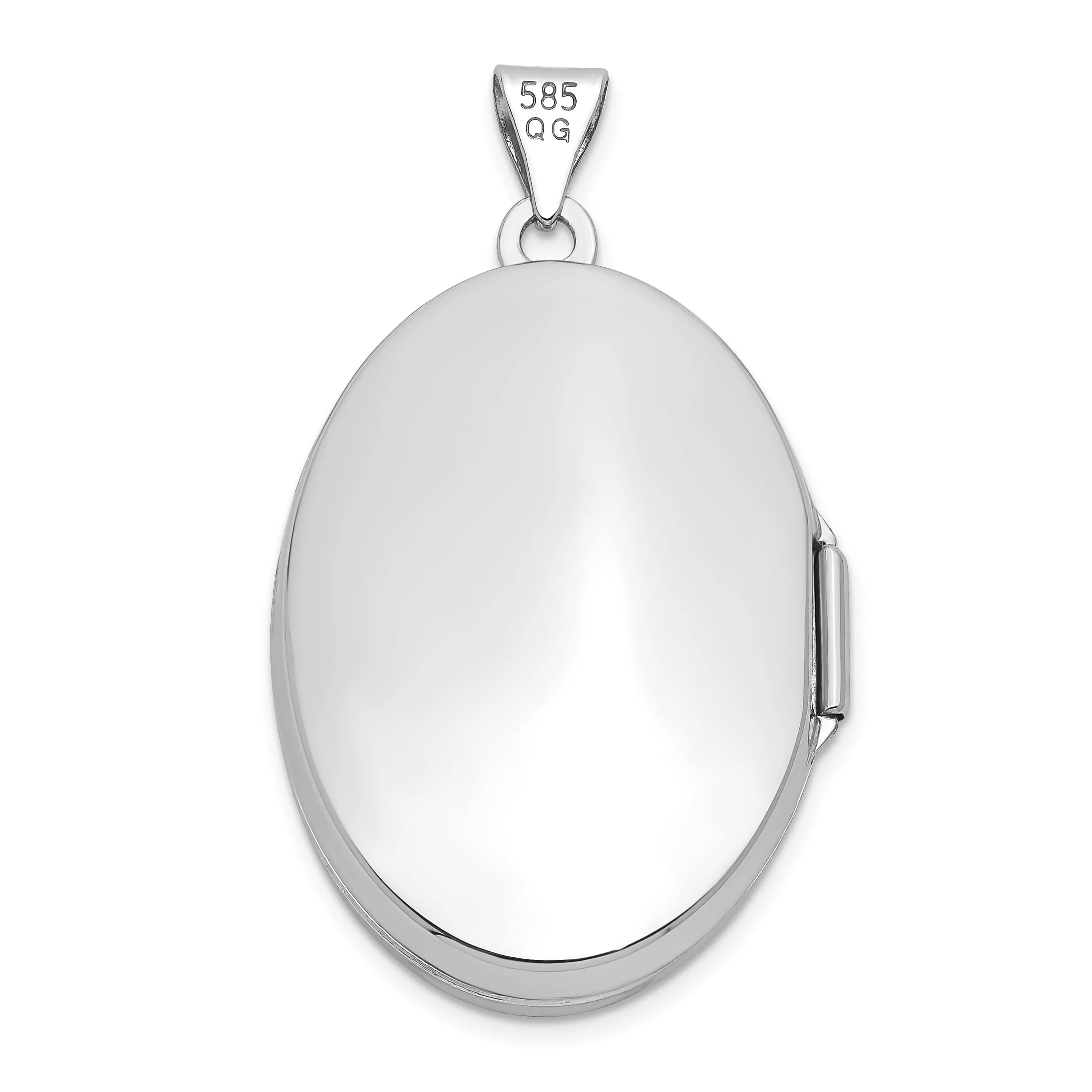 14k White Gold Polished Domed Locket