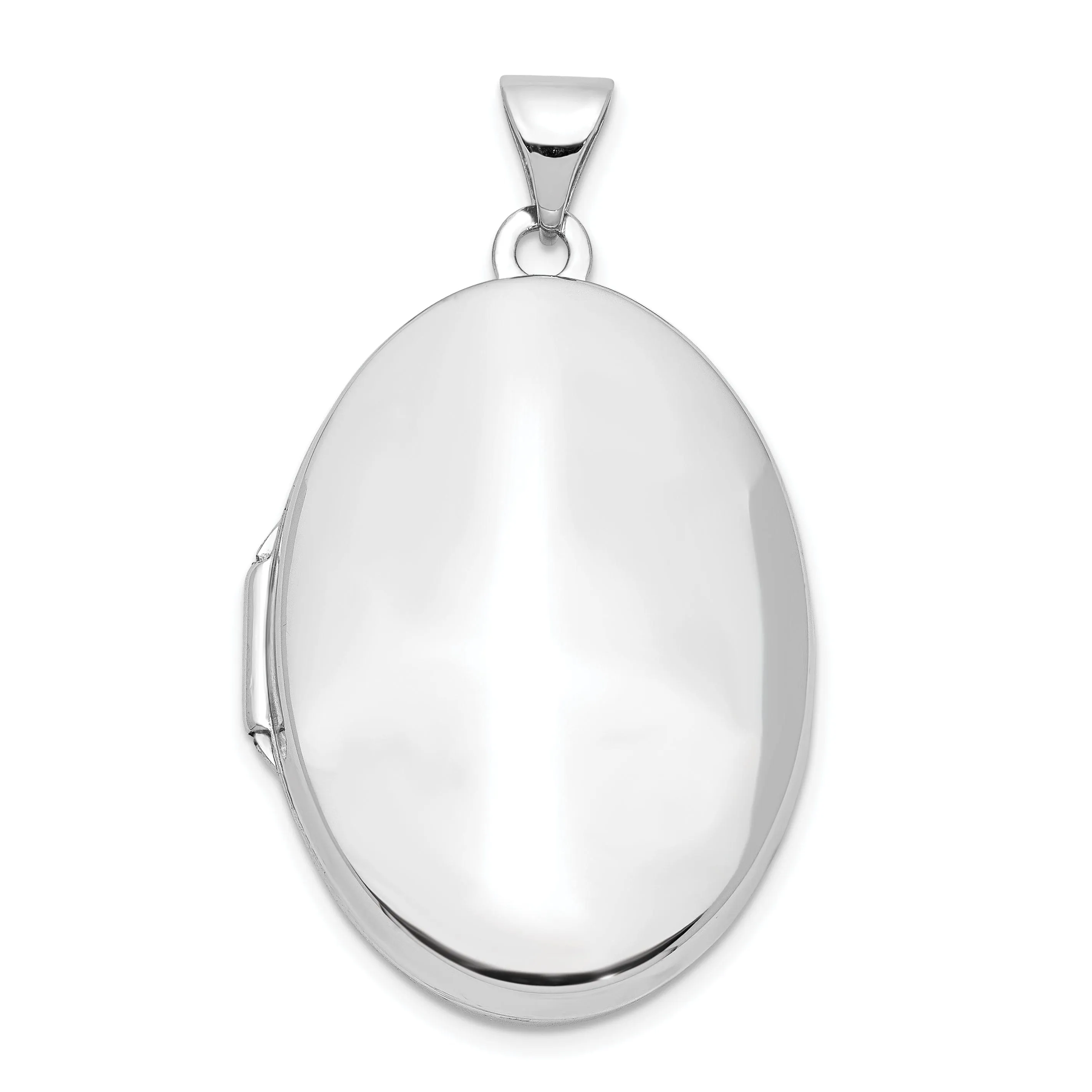 14k White Gold Polished Domed Locket