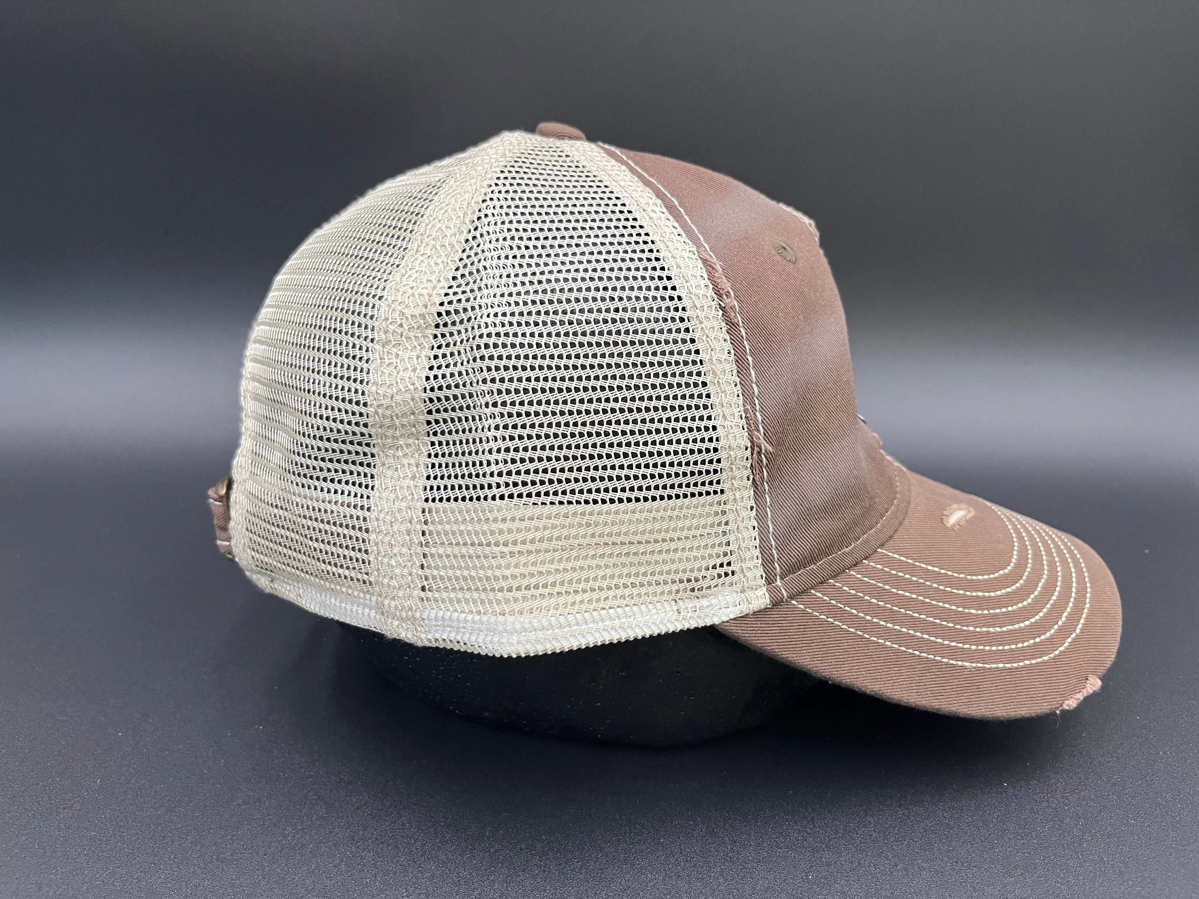 3 Stripe Toyota Embroidered Unstructured Distressed Trucker Hat - Reefmonkey