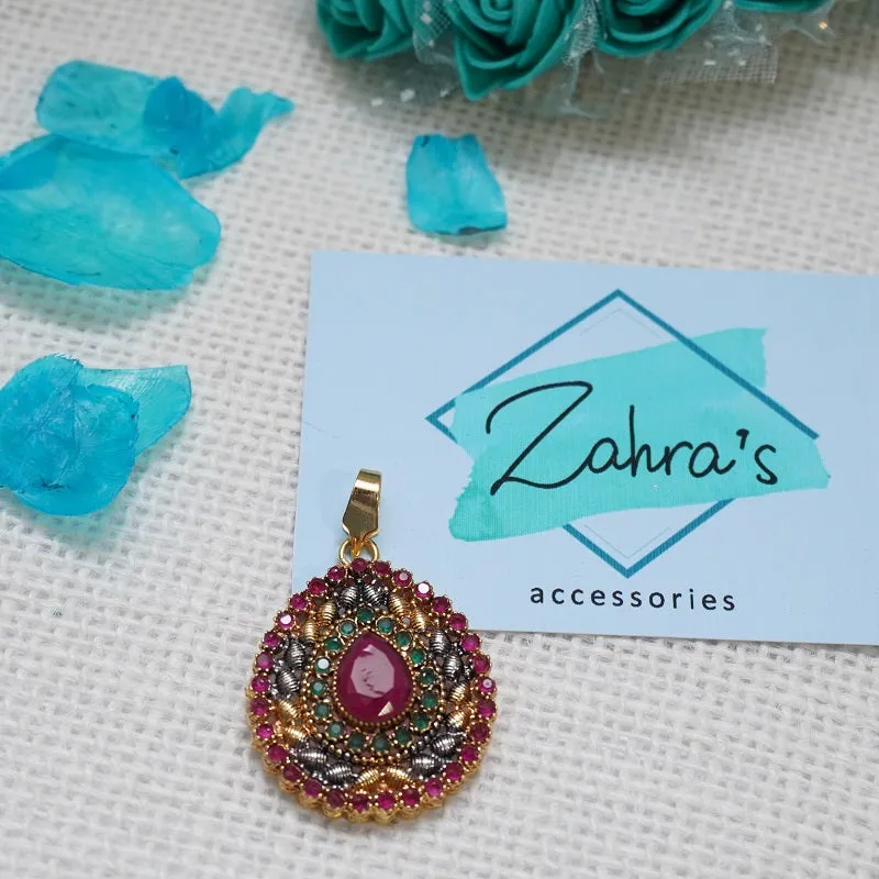 3Pc Earrings Pendant &amp; Ring Tear Drop 715/24