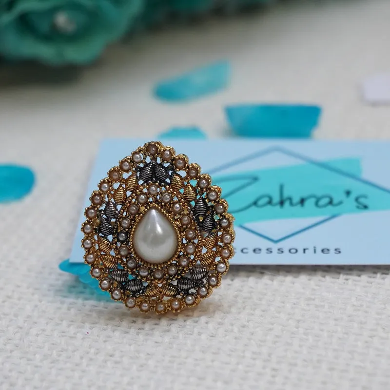 3Pc Earrings Pendant &amp; Ring Tear Drop 715/24