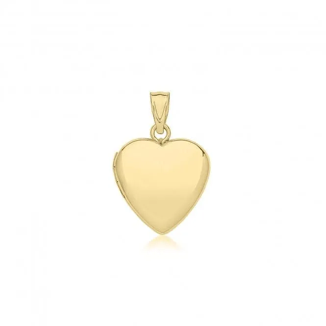 9ct Yellow Gold Plain Heart Locket PN1321