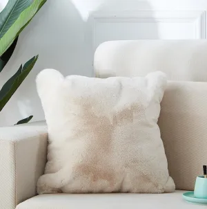 Agnes Luxury Beige Chinchilla Faux Fur Pillow