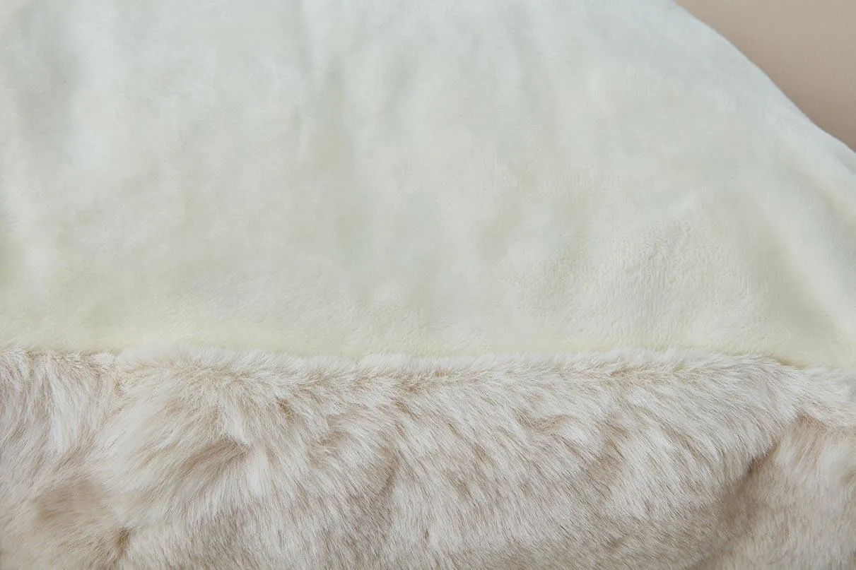 Agnes Luxury Beige Chinchilla Faux Fur Pillow