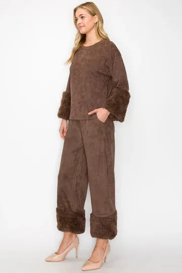Amal Suede Pant | Umber