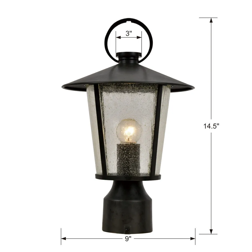 Andover 1 Light Matte Black Outdoor Post
