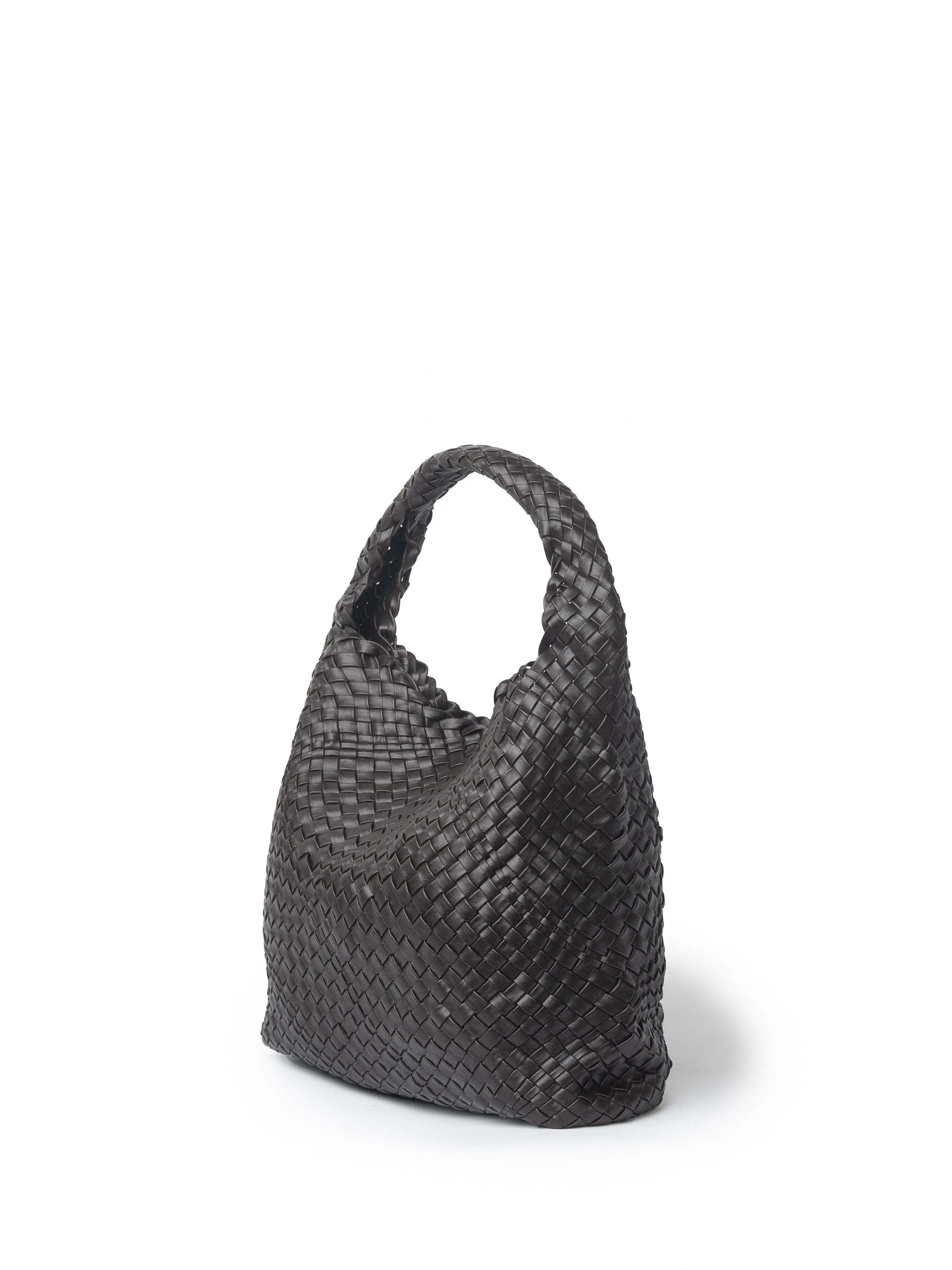 ARIA WOVEN HOBO BAG - BROWN