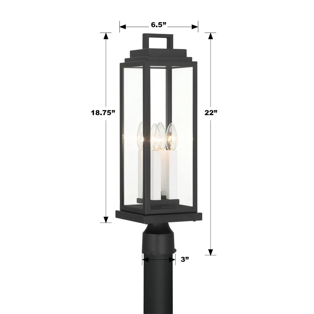 Aspen 4 Light Matte Black Outdoor Post