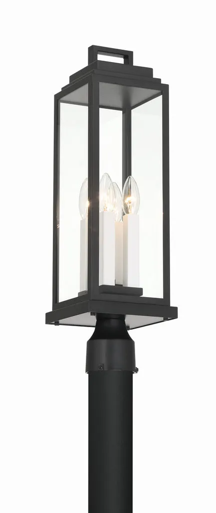 Aspen 4 Light Matte Black Outdoor Post