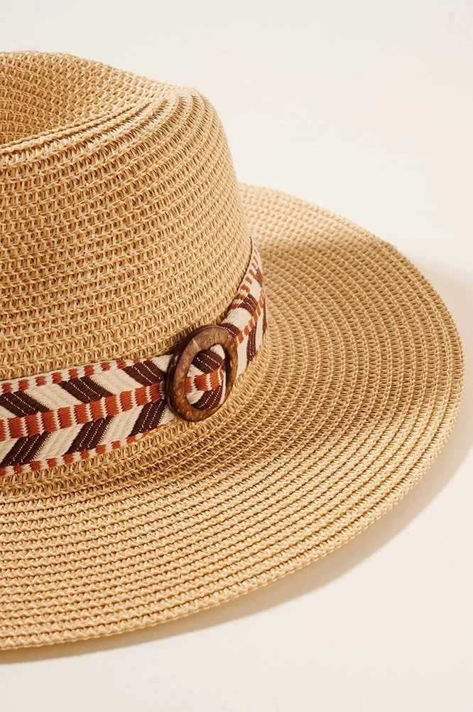 Aztec Belt Straw Panama Hat