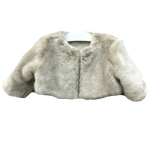 Big Girls Champagne Soft Faux Fur Lined Long Sleeve Jacket 8-12