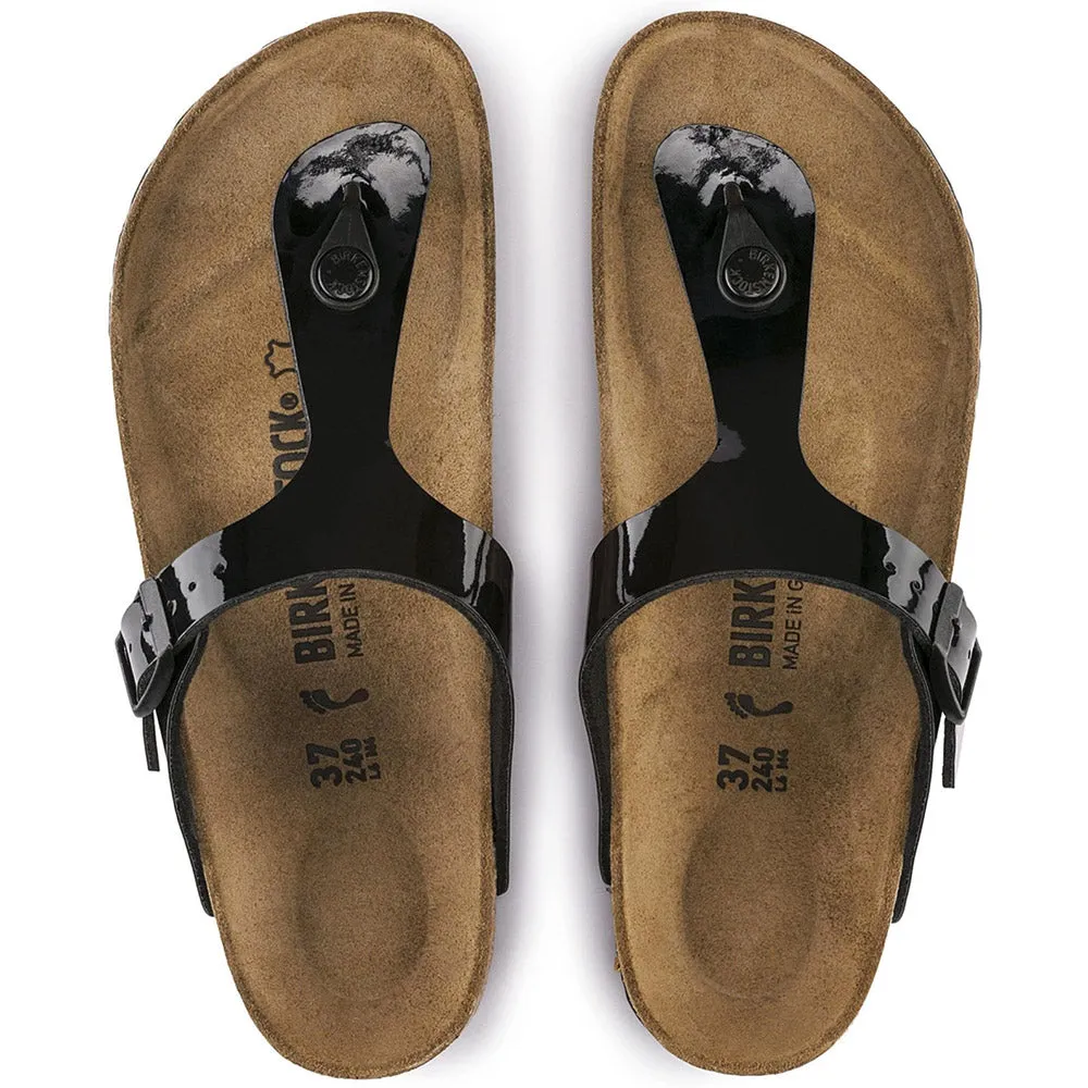 Birkenstock Gizeh Black Patent Birko-Flor
