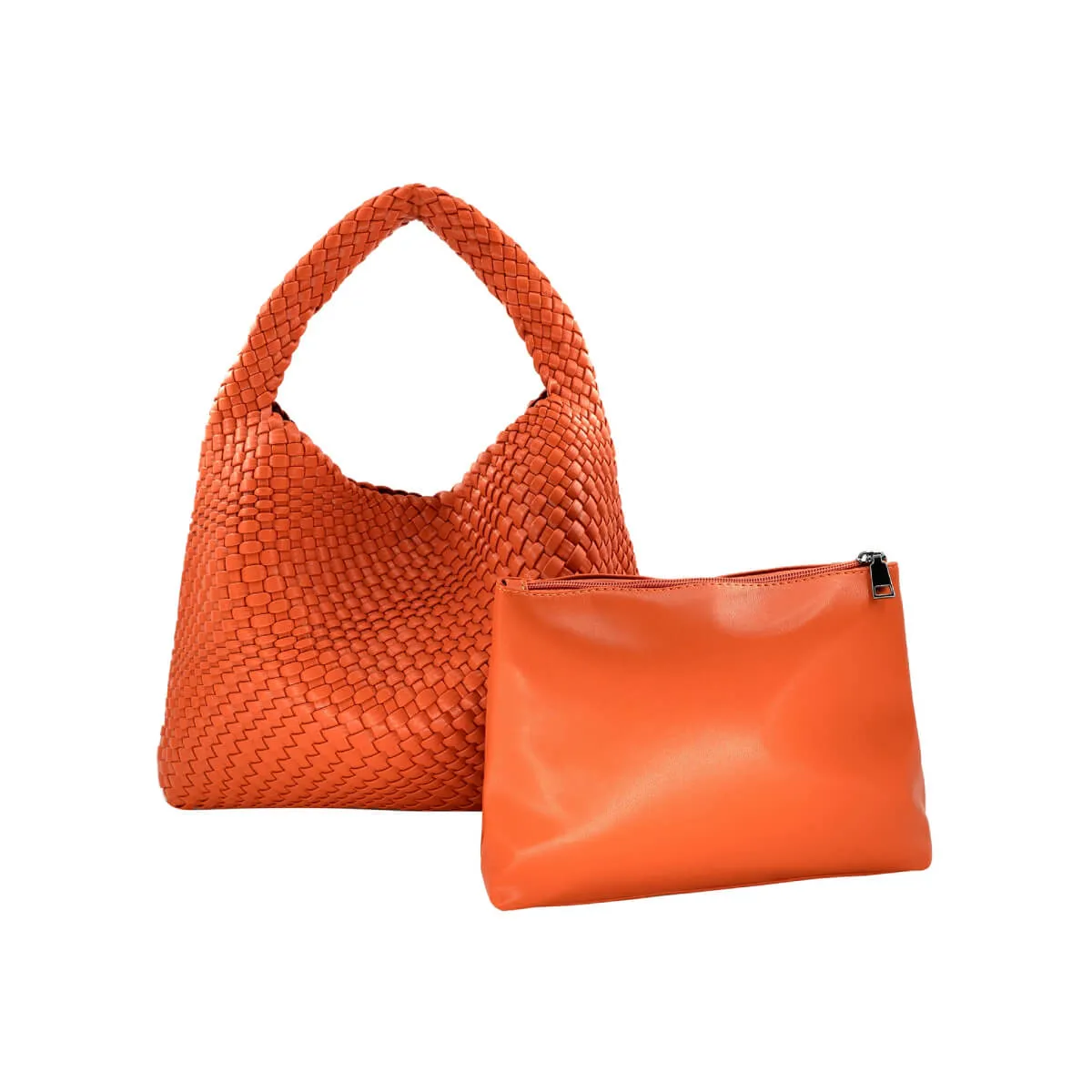 Braided Faux Leather Hobo Bag