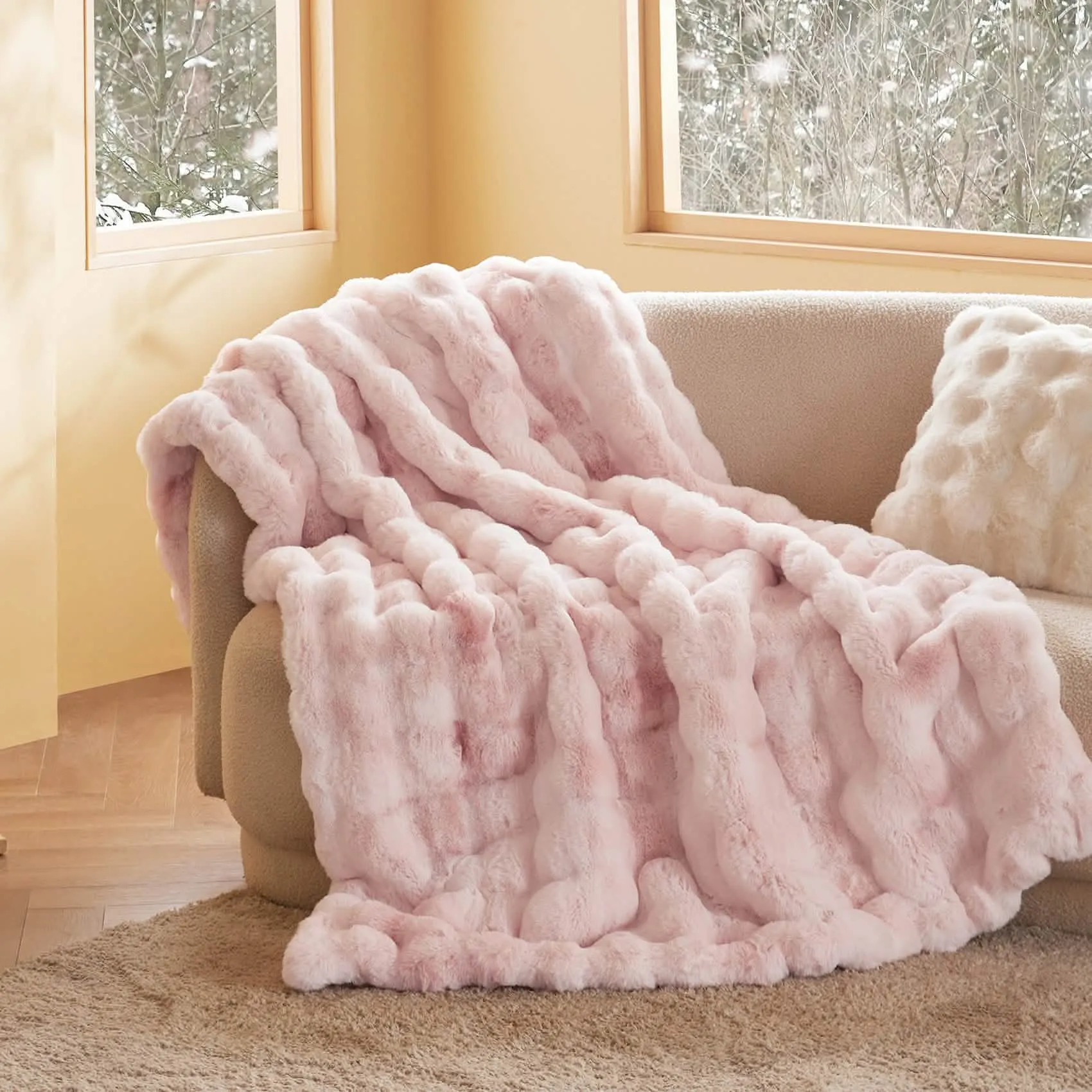 Bubble Faux Fur Blanket