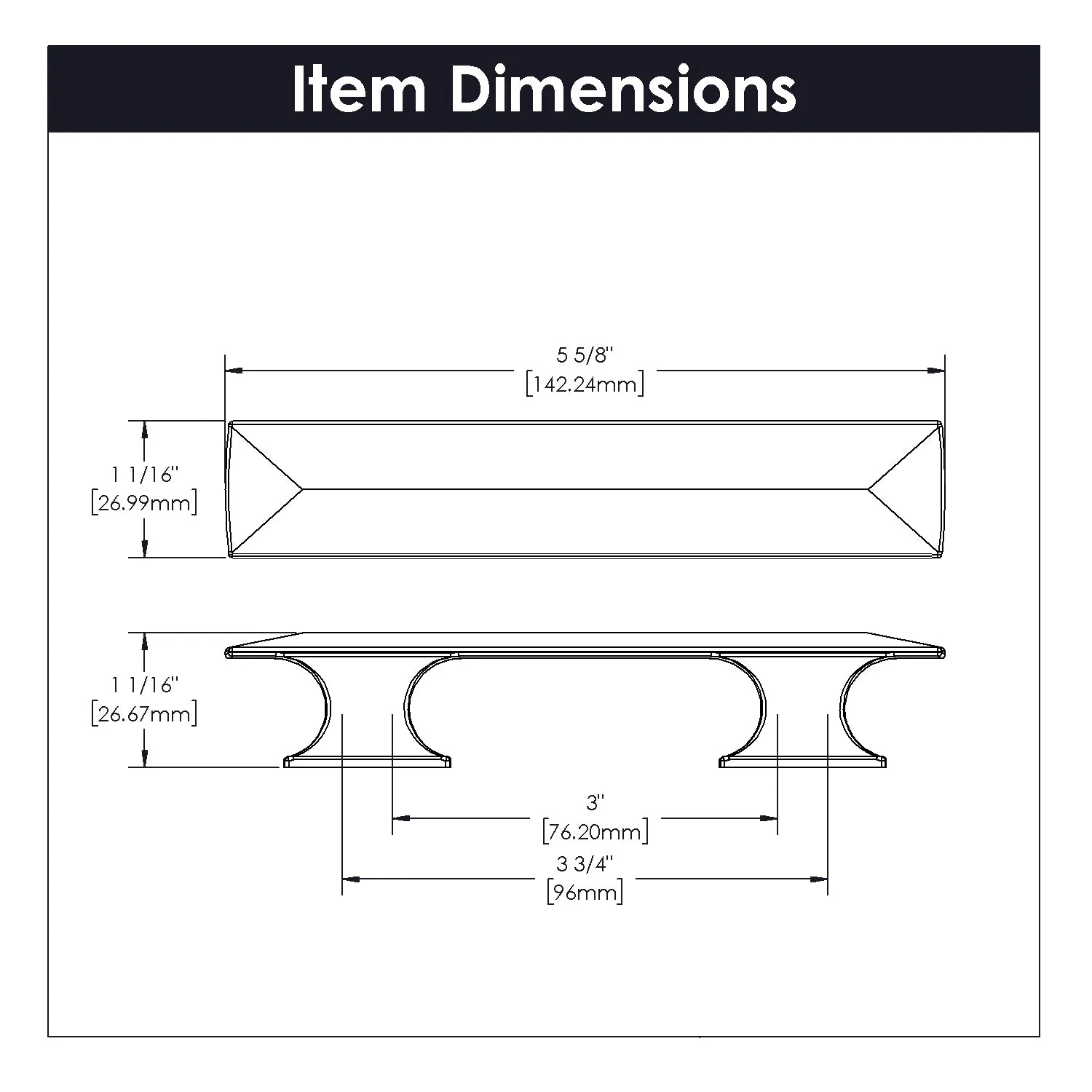 Bungalow Pull, 3" & 96mm C/C - CTG3826