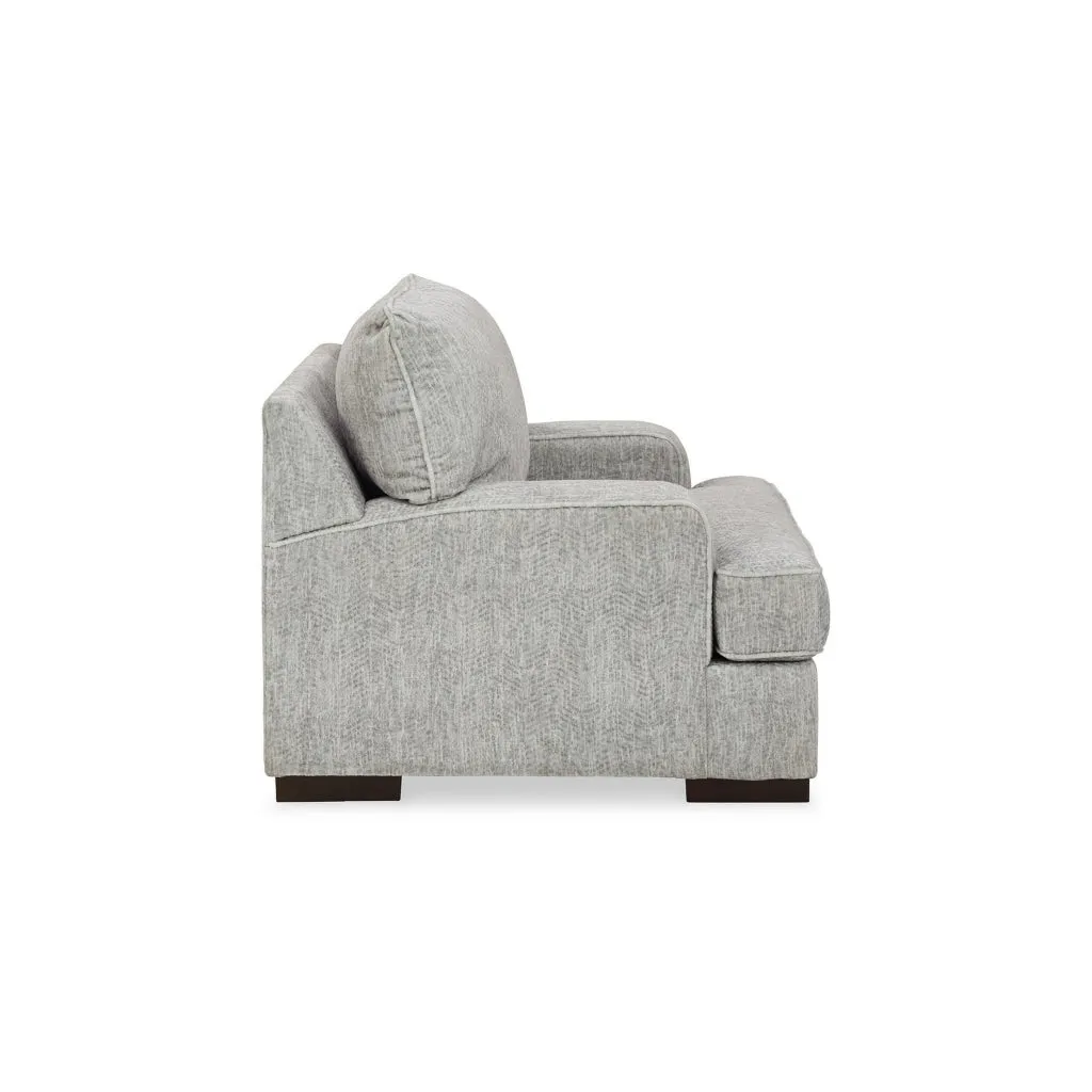 Cado 49 Inch Accent Chair, Oversized Reversible Cushion, Gray Polyester By Casagear Home