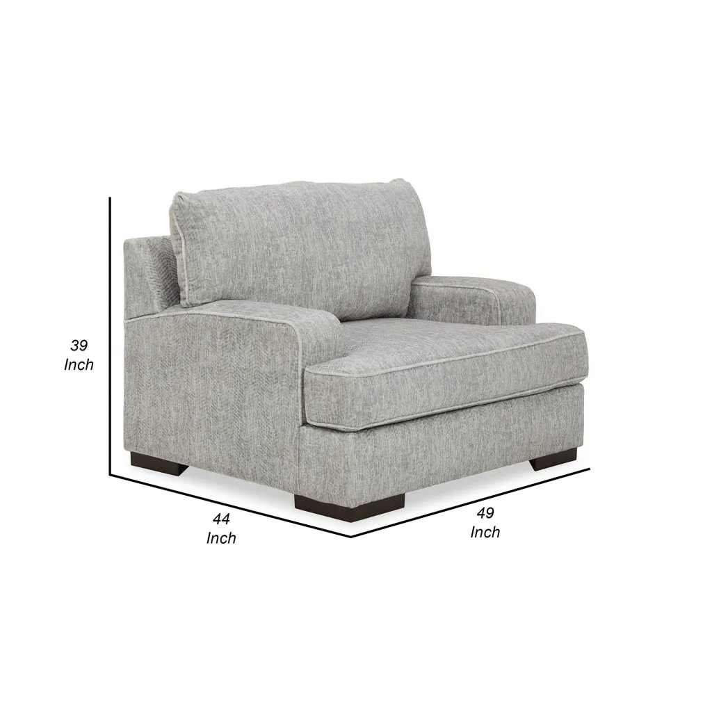 Cado 49 Inch Accent Chair, Oversized Reversible Cushion, Gray Polyester By Casagear Home