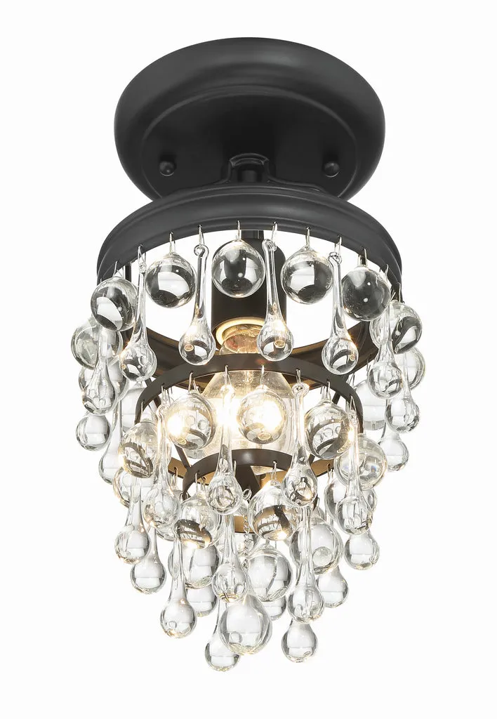 Calypso 1 Light Matte Black Semi Flush Mount