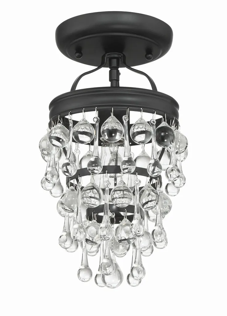 Calypso 1 Light Matte Black Semi Flush Mount