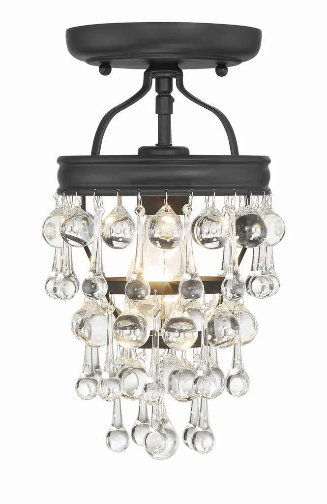 Calypso 1 Light Matte Black Semi Flush Mount