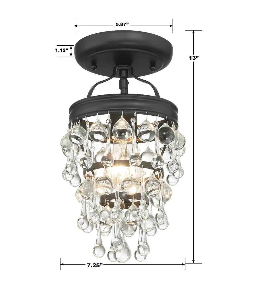 Calypso 1 Light Matte Black Semi Flush Mount