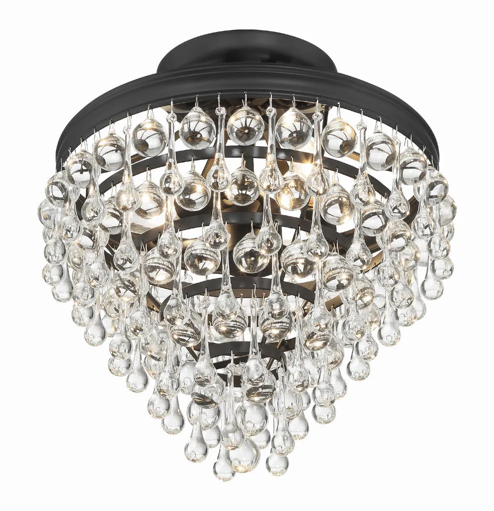 Calypso 3 Light Matte Black Semi Flush Mount