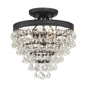 Calypso 3 Light Matte Black Semi Flush Mount