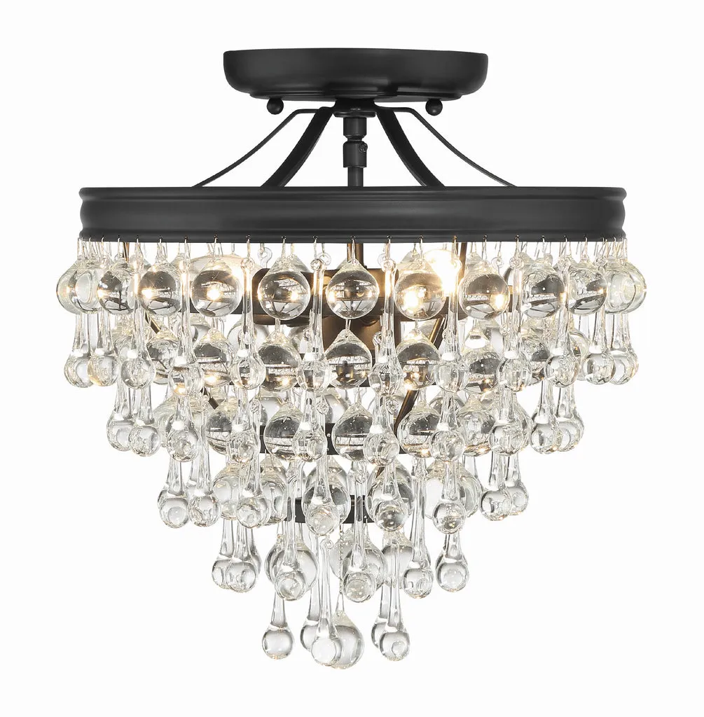 Calypso 3 Light Matte Black Semi Flush Mount