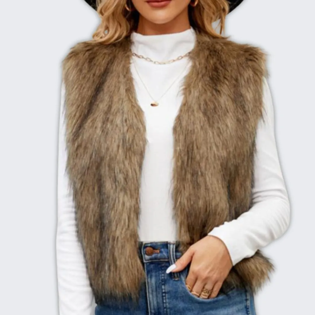 Chic Layered Faux Fur Vest for Elegant Warmth and Style