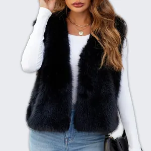 Chic Layered Faux Fur Vest for Elegant Warmth and Style