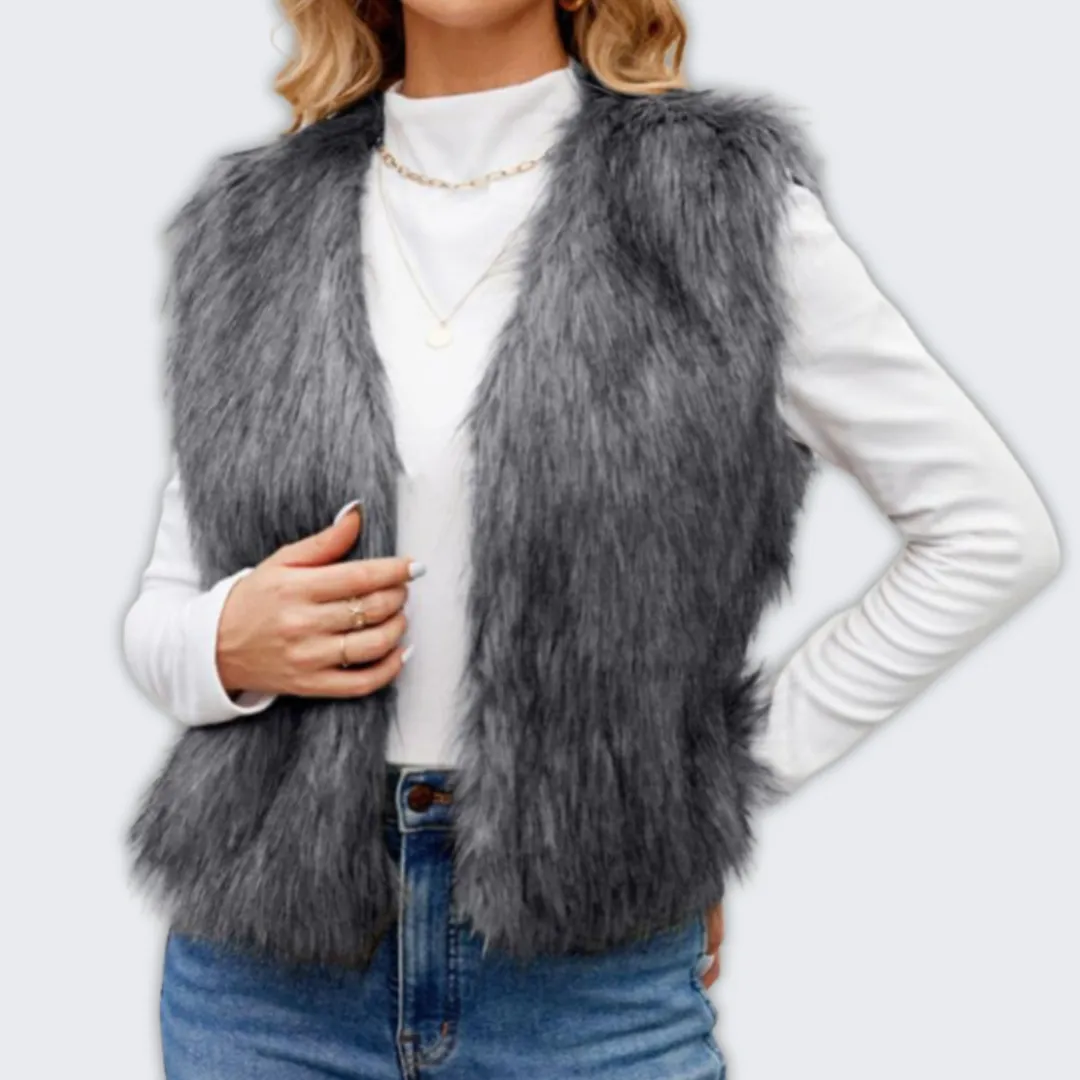 Chic Layered Faux Fur Vest for Elegant Warmth and Style