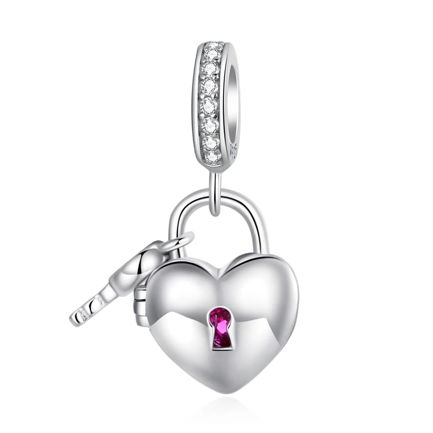 Classical Heart Created Diamond Locket Charm