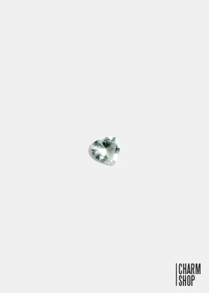 Clear Heart Accent Stone Locket Charm (2 stones)