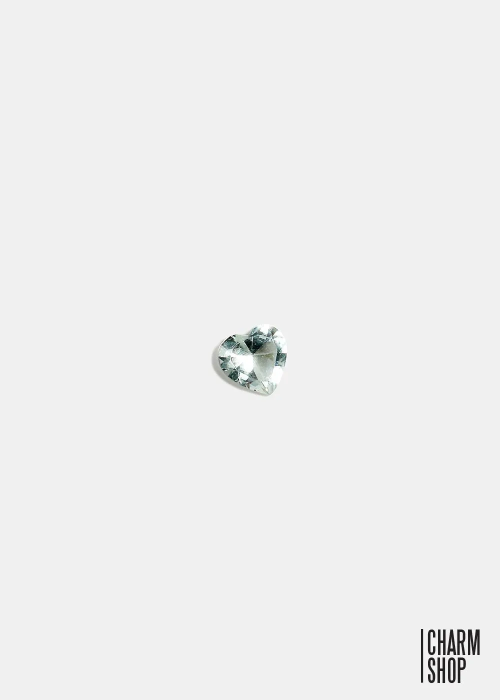 Clear Heart Accent Stone Locket Charm (2 stones)