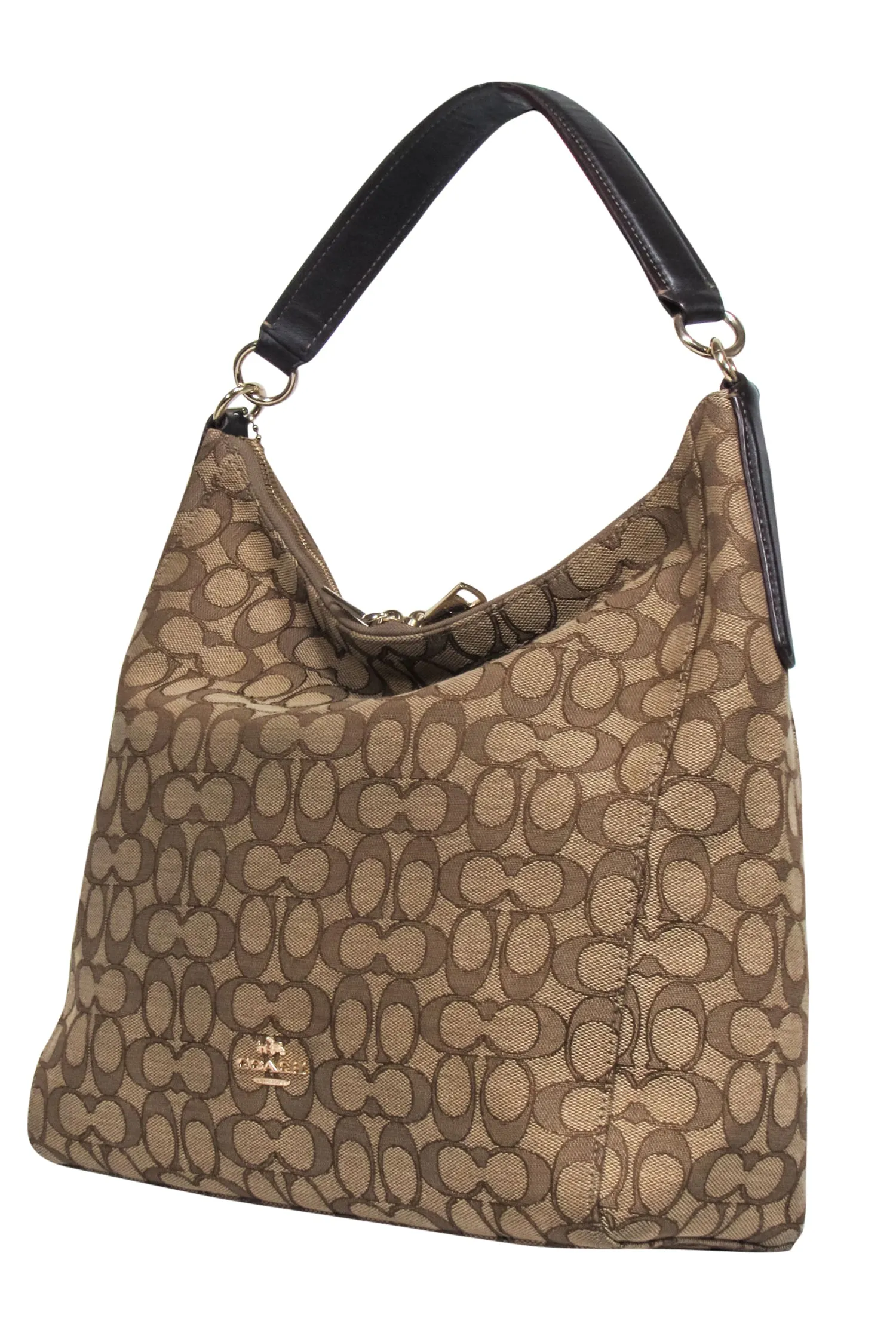 Coach - Light Brown Monogram Canvas Hobo Bag
