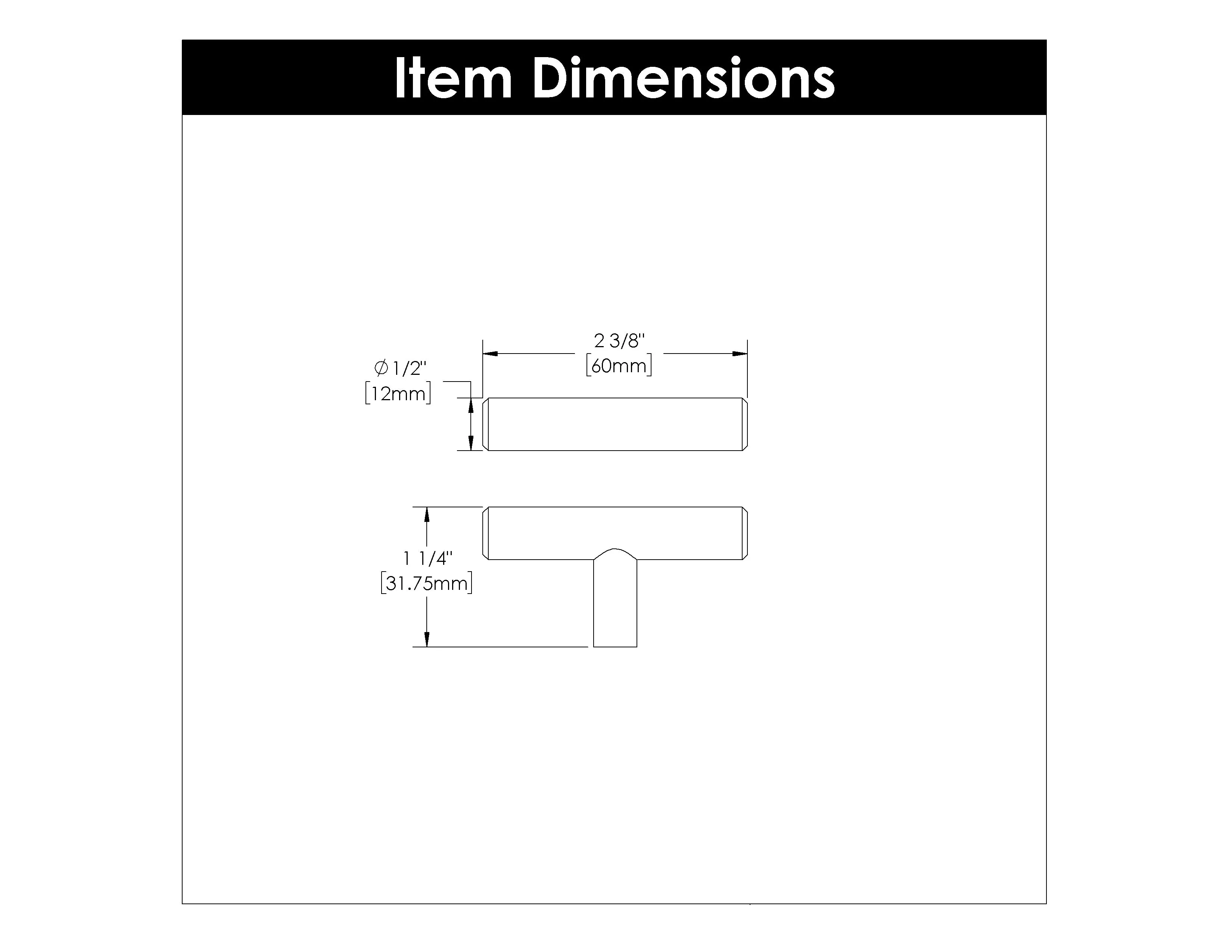 Contemporary T-Knob, 2-3/8" - CTG256