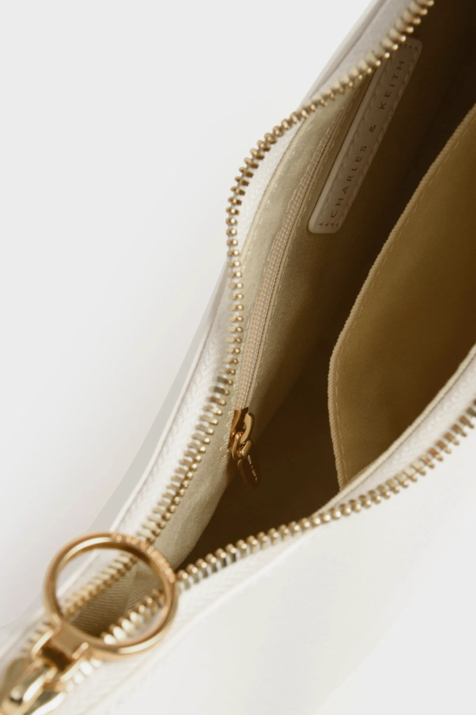 Crescent White Hobo Bag