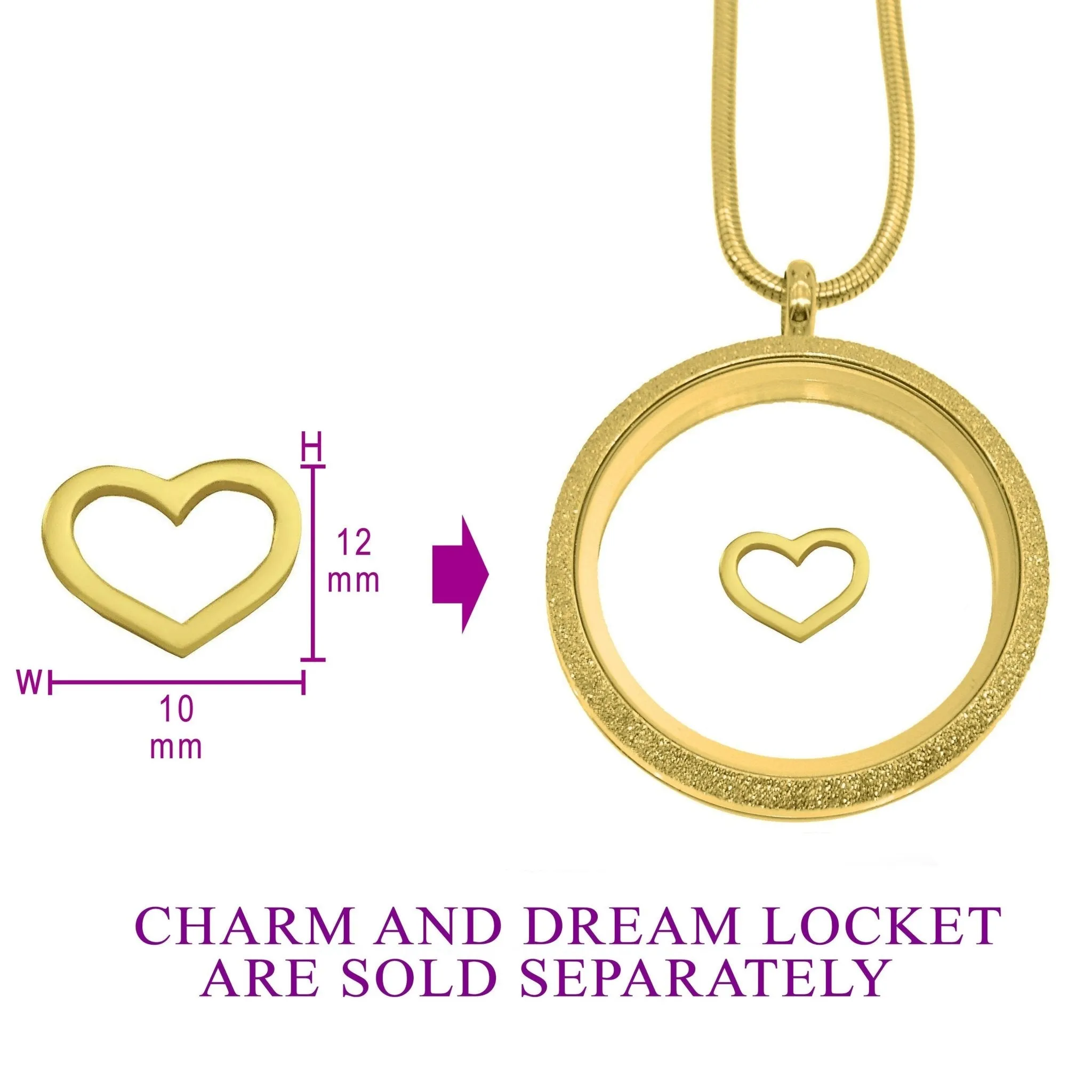 Cut Out Heart Charm for Dream Locket
