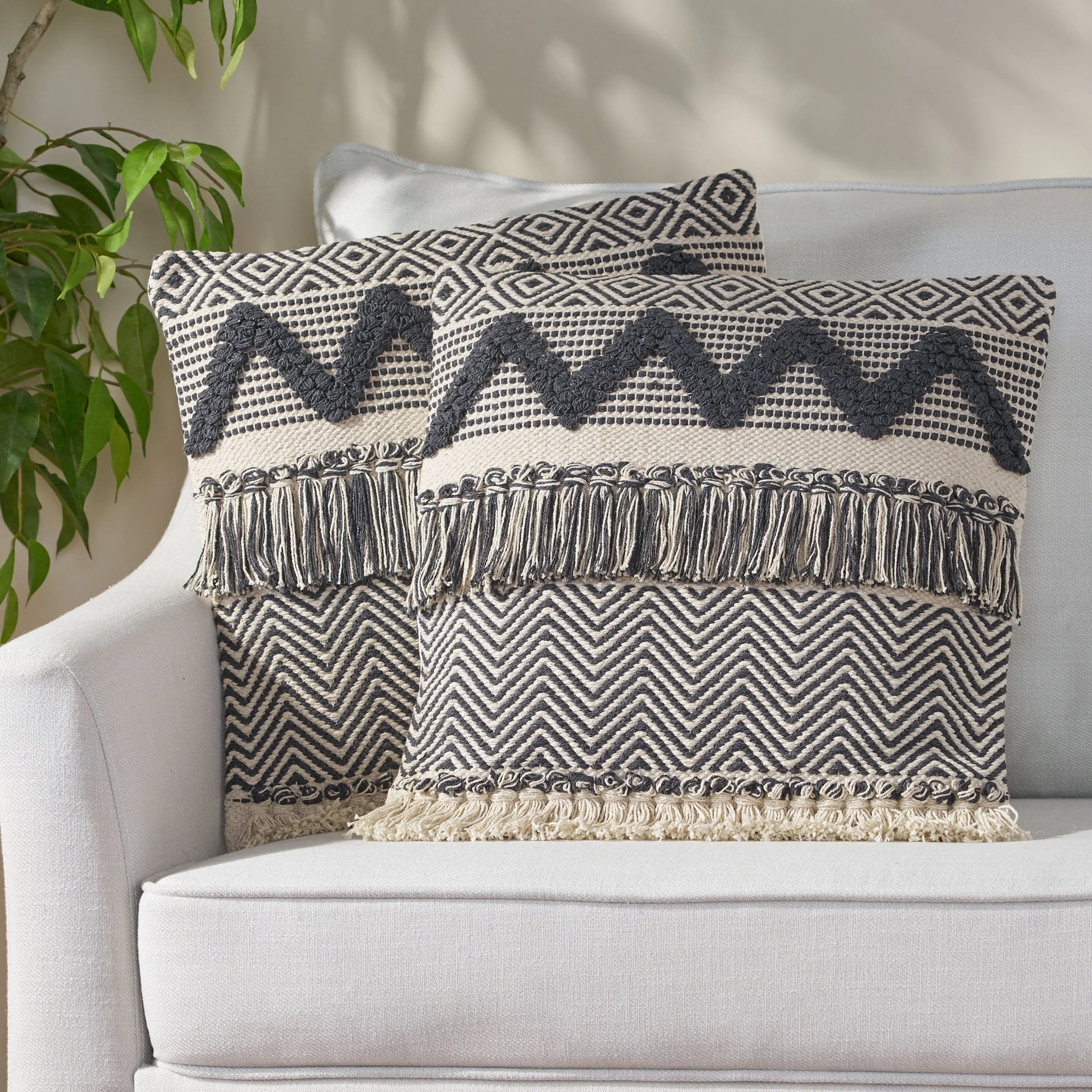 Daphanie Hand-Loomed Boho Throw Pillow