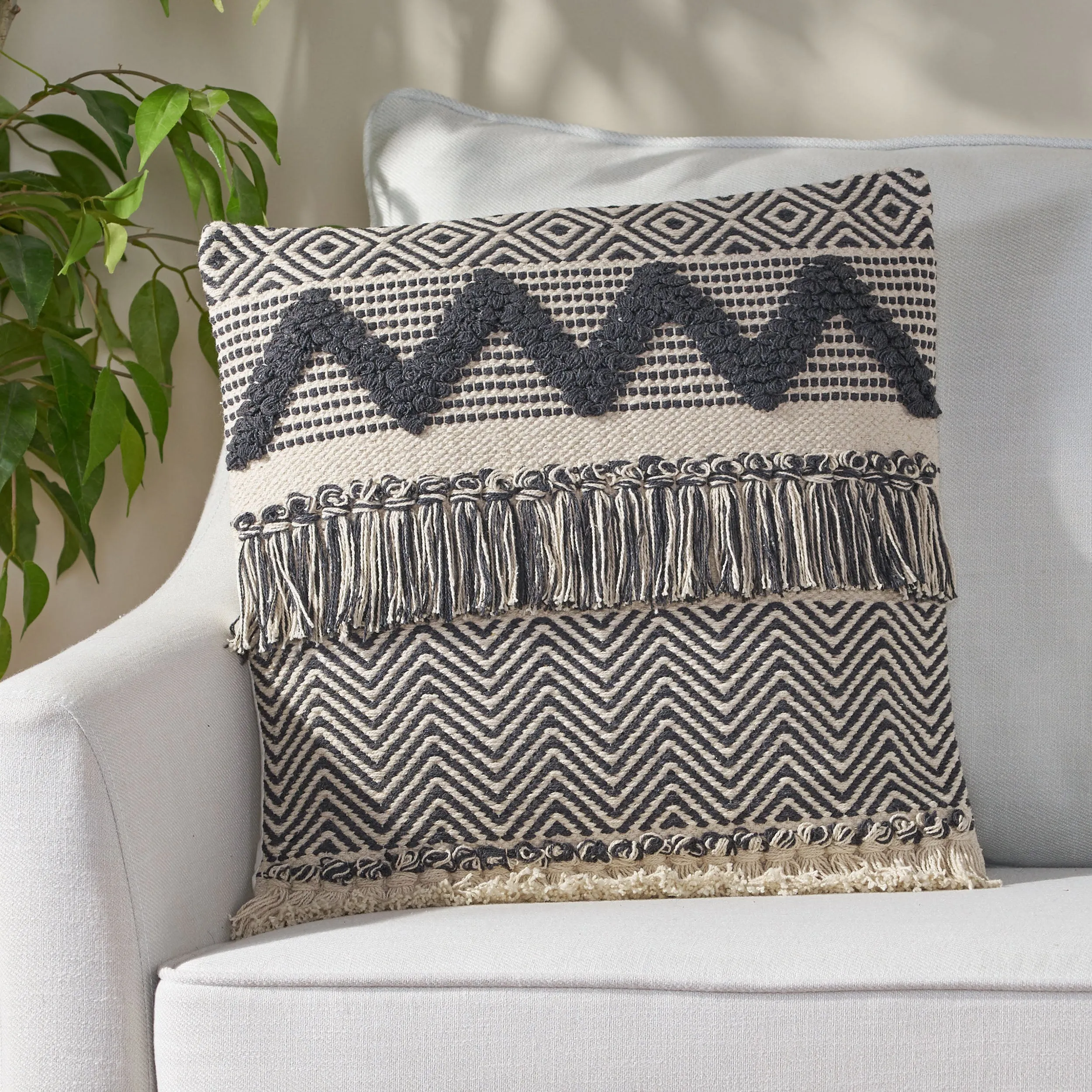 Daphanie Hand-Loomed Boho Throw Pillow