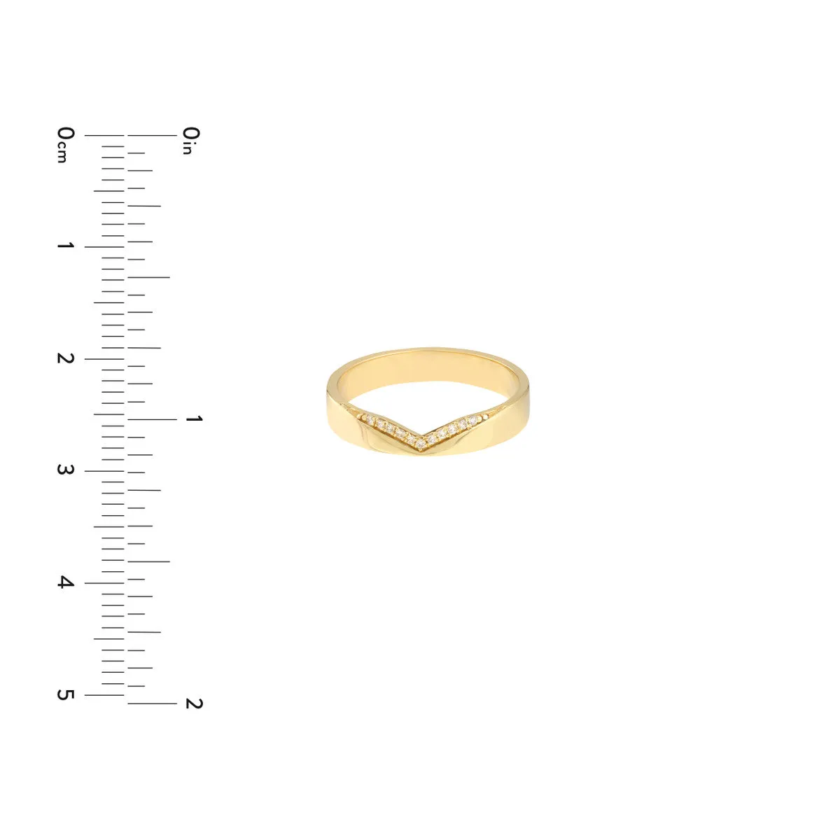 Diamond Chevron Cut Gold Band