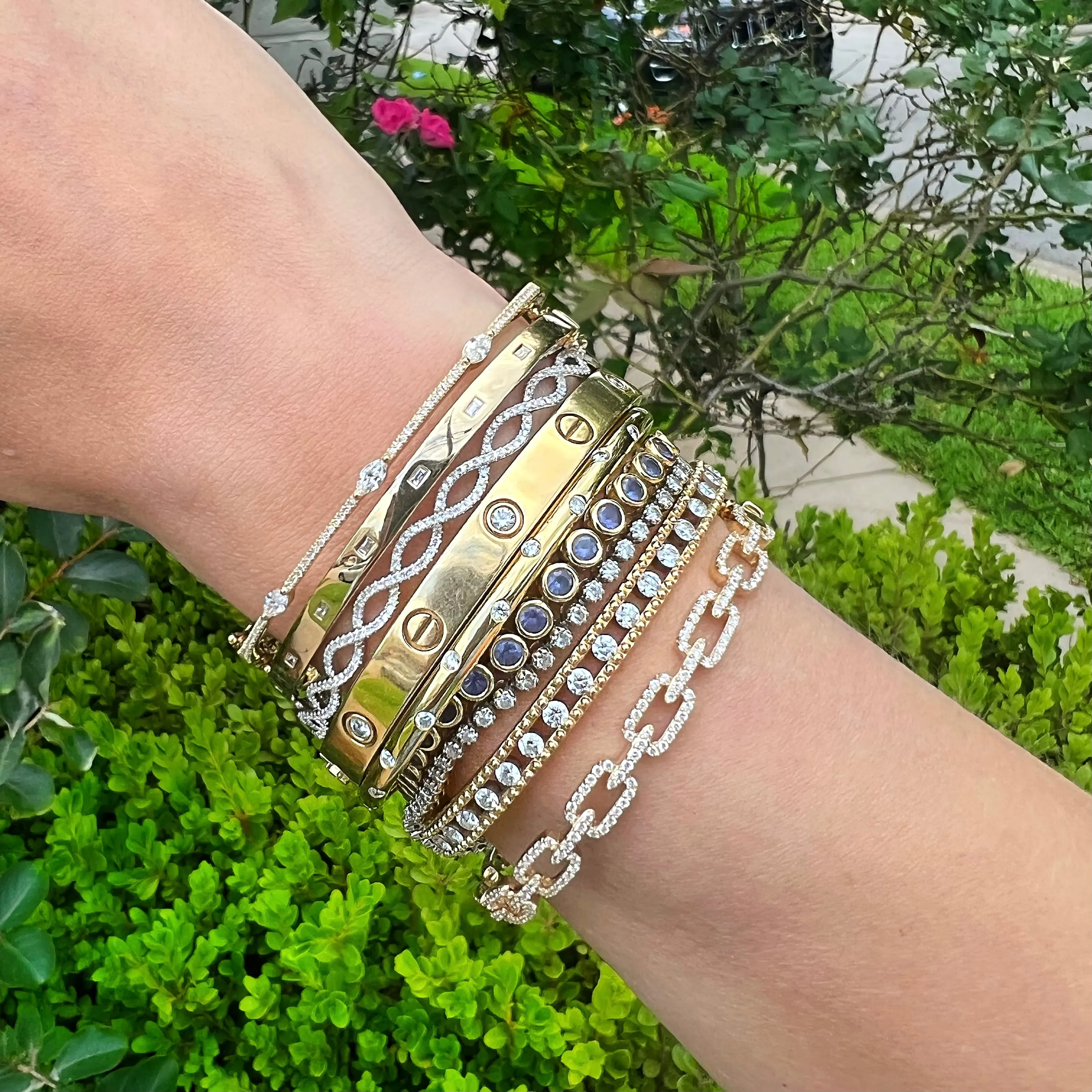 Diamond Twist Bangle