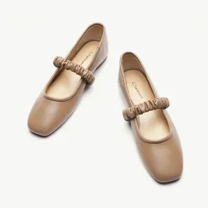 Elastic Strap Mary Jane (Clara) Camel