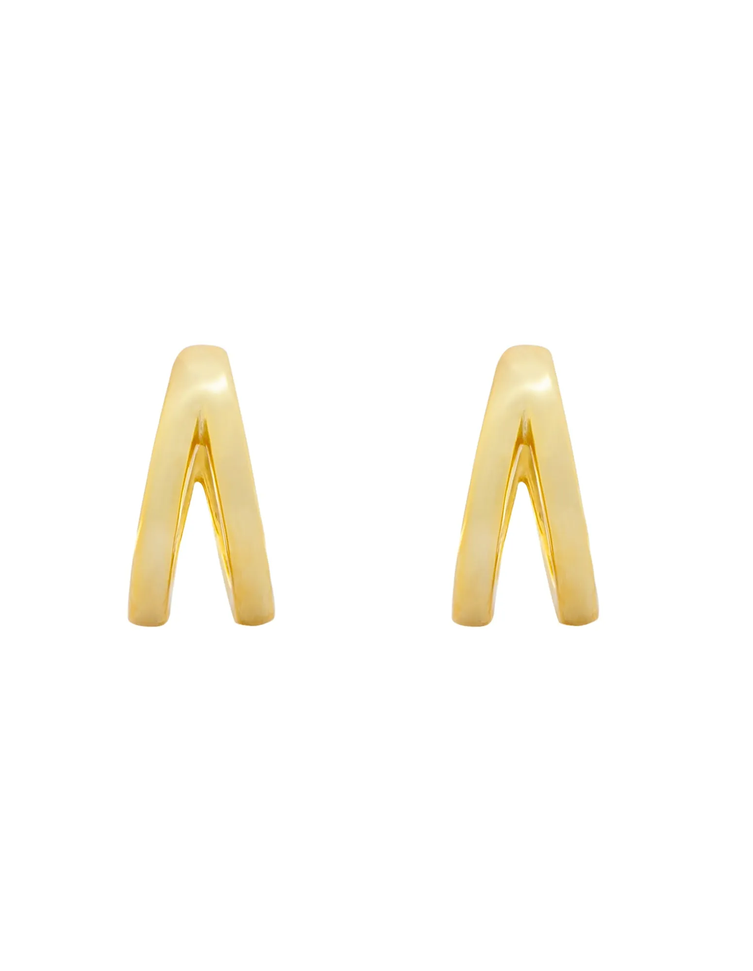 Elly Lou Double Loop Huggie Earring- Gold