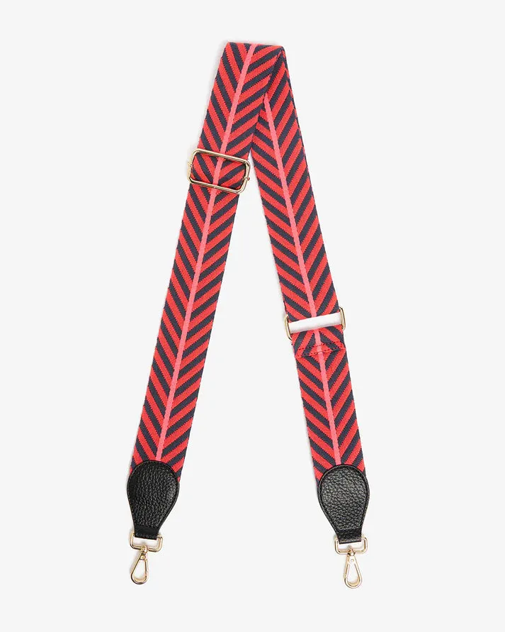 Elms KIng - Accent Strap - Red/Navy Chevron with BlackTab