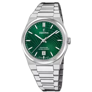 Festina Swiss Made Green Dial Stainless Steel Bracelet Men's Watch F20051/5