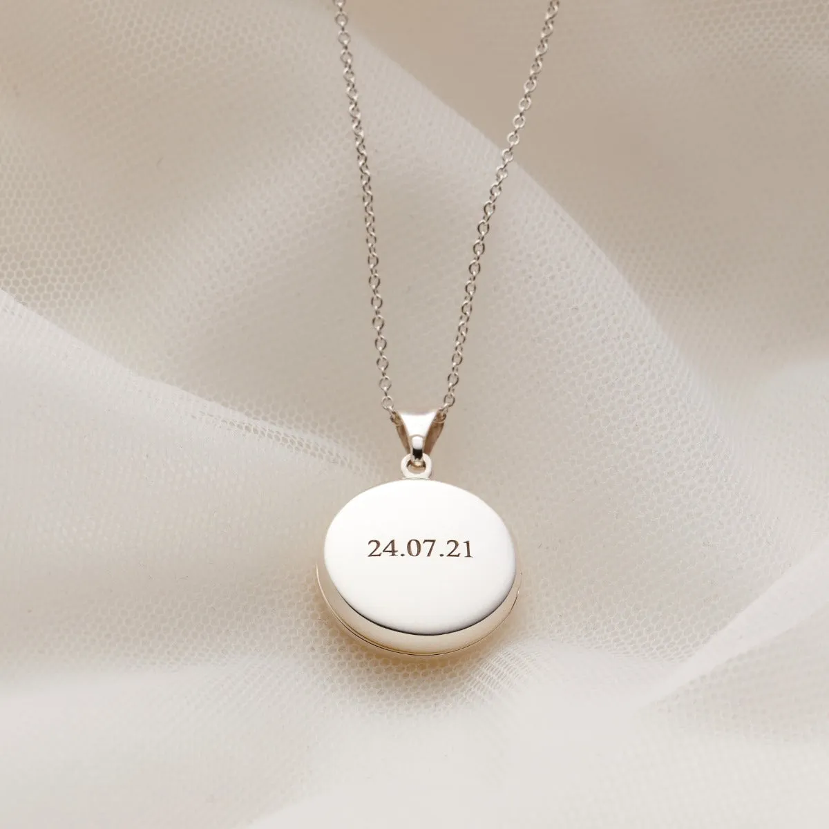Floral Wedding Initials Round Locket