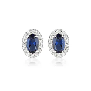 GEORGINI AURORA GLOW EARRINGS SILVER/SAPPHIRE