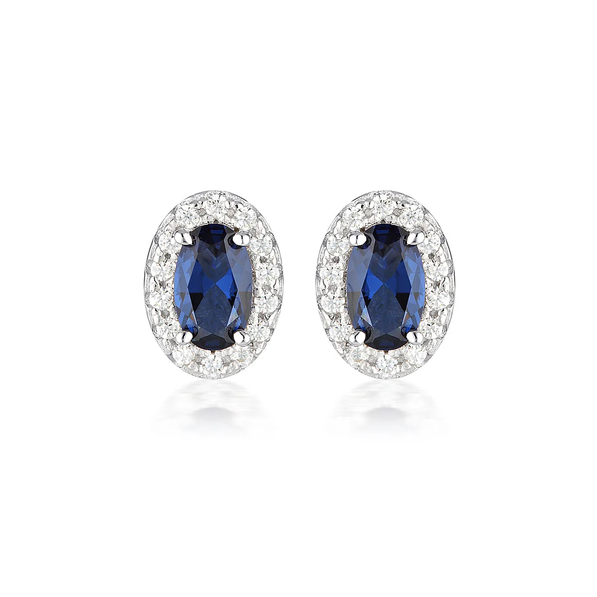 GEORGINI AURORA GLOW EARRINGS SILVER/SAPPHIRE